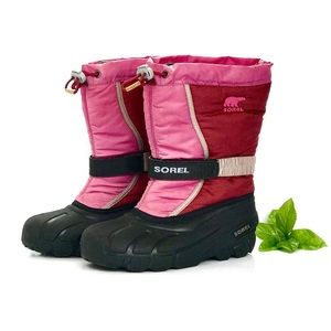 Sorel pink and red winter snow boots wmns size 5